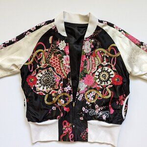 Vintage Coogi Embroidered Reversible Satin Jacket